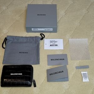 Balenciaga Croc Embossed Cow Hide Wallet